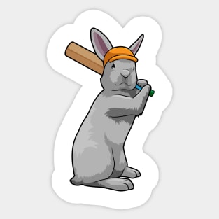 Rabbit at Cricket with Cricket bat Sticker